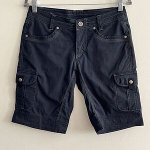 Kuhl Cargo Shorts Womens 4 Vintage Black Canvas Hiking Camping‎ Outdoor Chore